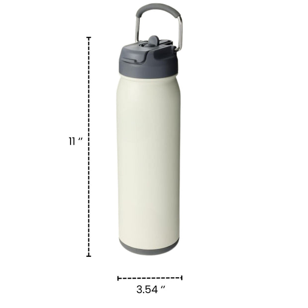 24 oz sports water bottle - stainless steel insulated water bottle with straw and pills holder