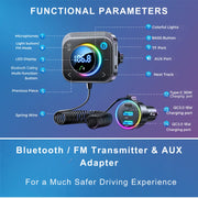 Bluetooth 5.3 FM/AUX Adapter, Air Vent Installation