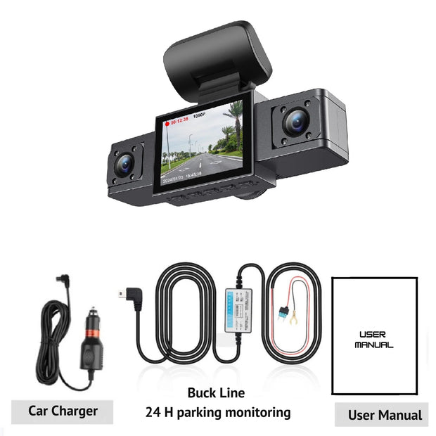 3 Channel Dash Cam Video Recorder Three Lens with Rear View