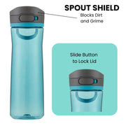 24 Oz Water Bottle with Carry Handle and Secure Lid for Leak-Proof Travel, BPA-Free Tritan Plastic, Dishwasher Safe, (709 mL)