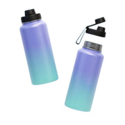 22 Oz Insulated Camping & Hiking Hydration Water Bottle, Wide Mouth, 3 Spout Lids, Stainless Steel Outdoor Water Bottle, Double Walled