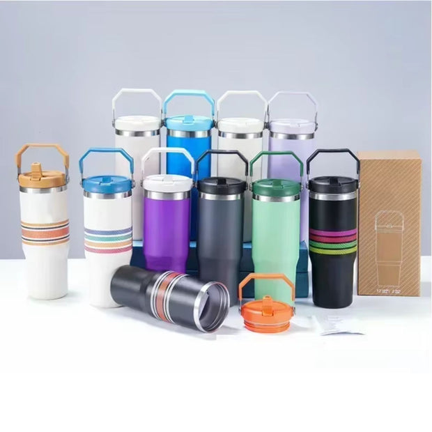 20 Oz Ice-flow Stainless Steel Tumbler with Straw for Home, Office or Car