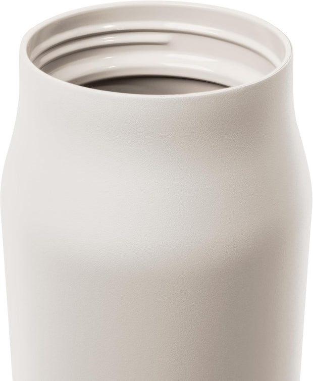 Ceramic-Lined Water Bottle with Push Button Straw Lid - Insulated Stainless Steel