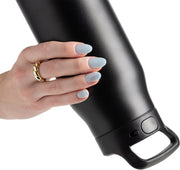 Ceramic-Lined Water Bottle with Push Button Straw Lid - Insulated Stainless Steel