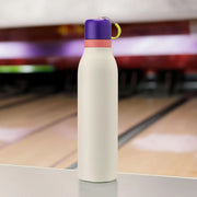 24 oz Insulated Stainless Steel Water Bottle with Straw for Sports and Travel, BPA-Free, Purple/Green