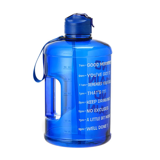 1 Gallon - Water Bottle with Straw & Time Marker, 128oz BPA Free