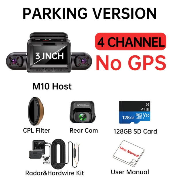 4CH-2K 1440P Dash Cam for Car DVR / 360 Camera