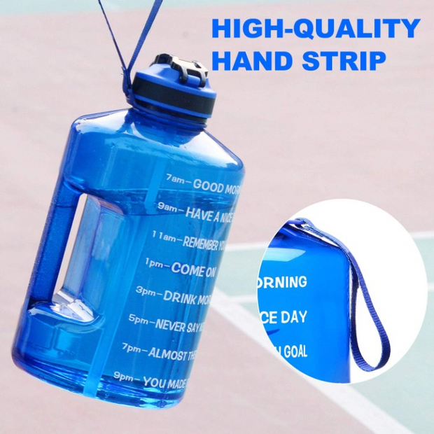 1 Gallon - Water Bottle with Straw & Time Marker, 128oz BPA Free