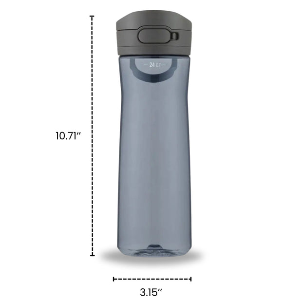 24 Oz Water Bottle with Carry Handle and Secure Lid for Leak-Proof Travel, BPA-Free Tritan Plastic, Dishwasher Safe, (709 mL)