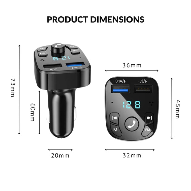 Fast Dual USB Bluetooth Compatible 5.0 Car MP3 Player