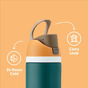 24 oz Insulated Stainless Steel Water Bottle with Straw for Sports and Travel, BPA-Free,