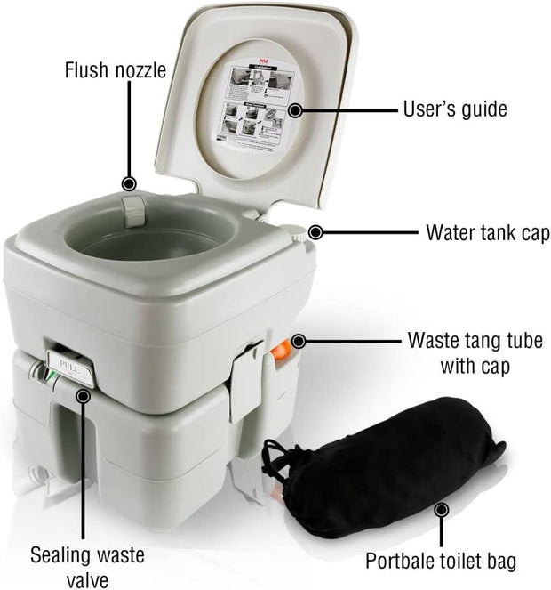 20L Outdoor Portable Camping Toilet Caravan Travel Camp 50 Flush