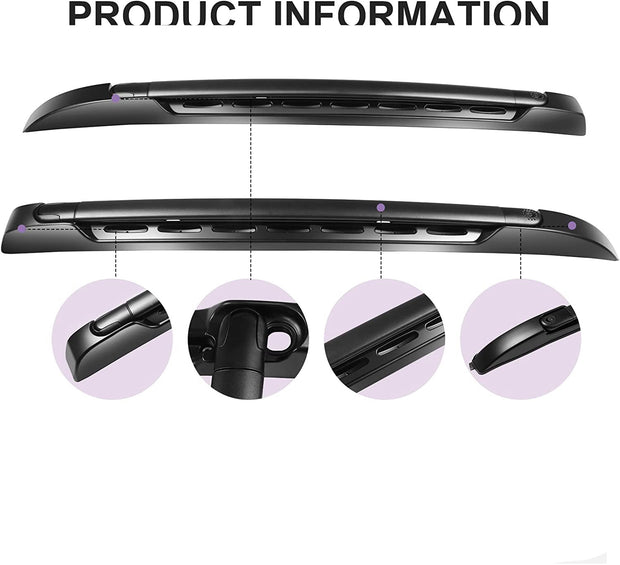 Toyota Tacoma 2005-2019 Black -150LBS Load Capacity Roof Rack Cross Bars