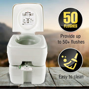 20L Outdoor Portable Camping Toilet Caravan Travel Camp 50 Flush