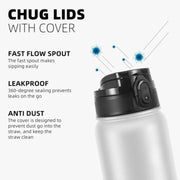 20 Oz Insulated Stainless Steel Water Bottle with 1 Lid (Chug Lid) - For Kids, Women, Men | Leak & Sweat Proof with Anti-Dust