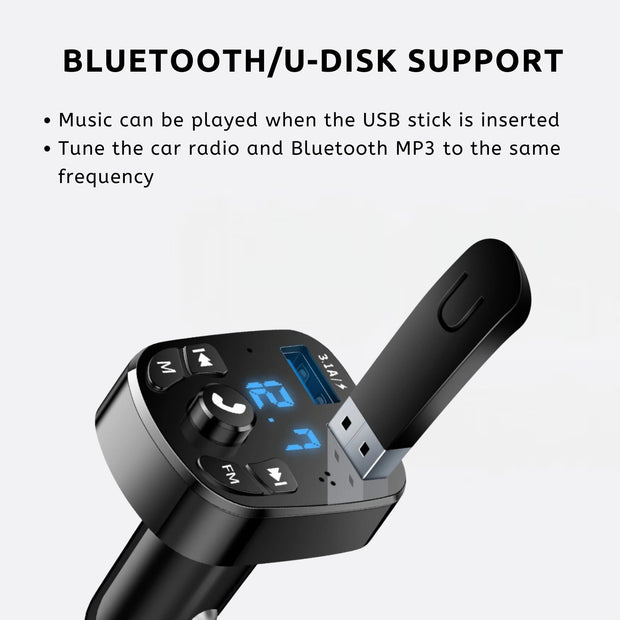 Fast Dual USB Bluetooth Compatible 5.0 Car MP3 Player