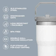 20 Oz Ice-flow Stainless Steel Tumbler with Straw for Home, Office or Car