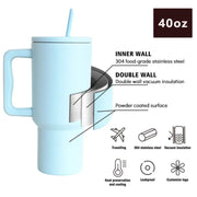 40 oz Tumbler with Handle and Straw Lid | Insulated Cup and Reusable Travel Mug