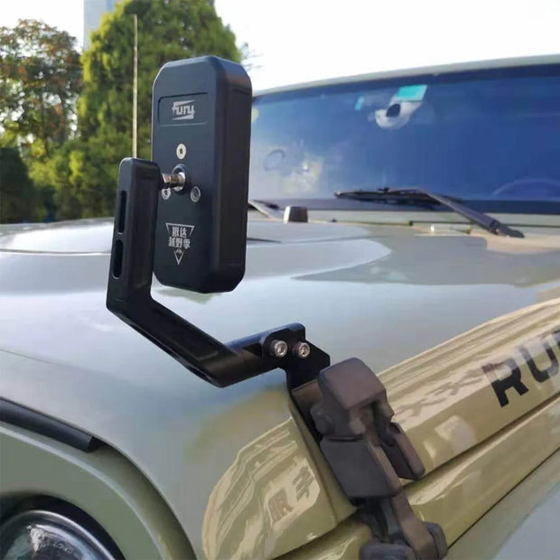 FURY 2018+ Aluminum Hood Side Mirror Wide-Angle Lens For Jeep Wrangler JL
