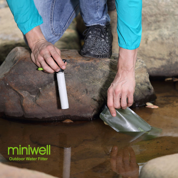 Survival Outdoor Camping & Hiking Portable Water Purification with bag Filtered Water On The Go