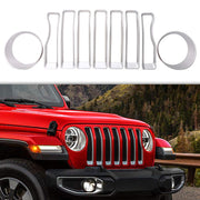 Jeep Wrangler JL 9Pcs Front Grille Trim Inserts Grill Cover