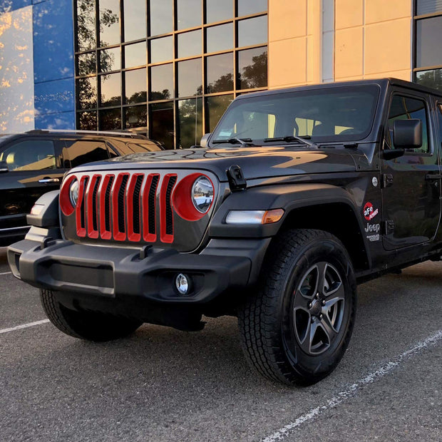 Jeep Wrangler JL 9Pcs Front Grille Trim Inserts Grill Cover