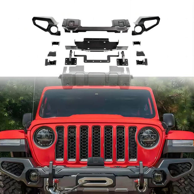 Jeep Wrangler JL/JT 2018+ Black Steel Rugged Ridge Venator Front Bumper