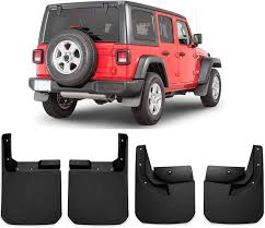 Sleek black mud flaps to enhance your Wrangler's appearance