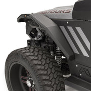 The front fender flares providing protection from rocks and debris.