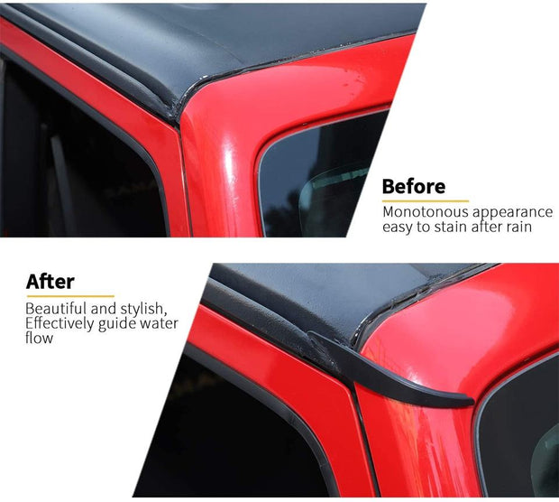 Durable rain diverter extensions to protect your Wrangler's interior