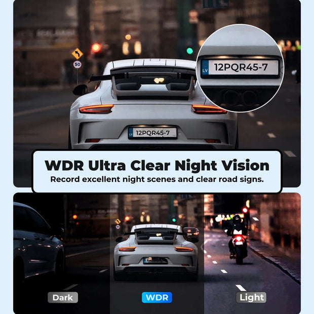 Night vision dash cam with F2.0 aperture
