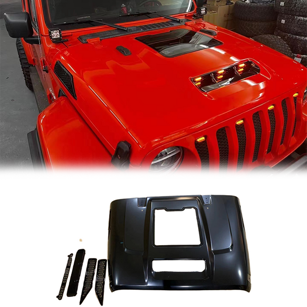 Jeep Wrangler JL 2018+ 4th Gen Bonnet Hood With Glass And Air Ducts