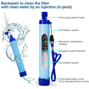 Outdoor Survival Water Filter Straw Water Filtration System Drinking Purifier For Emergency