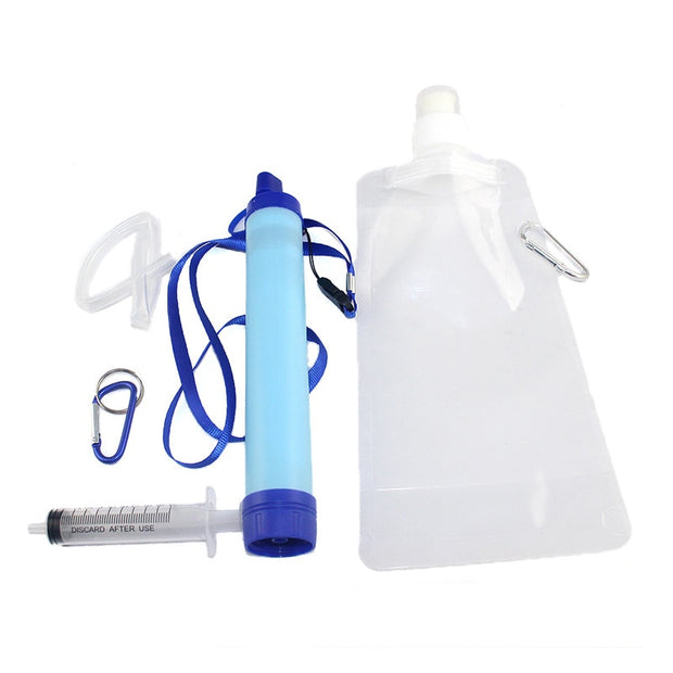 Outdoor Survival Water Filter Straw Water Filtration System Drinking Purifier For Emergency