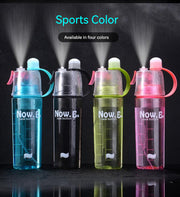 600ml Spray Cold Water Bottle Sublimation Mist Water Bottle Reusable Gym Sports Plastic Bottle with Spray Summer