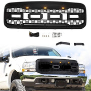 For 2005-2007 F250 F350 Ford Super Duty Front Grill Raptor Style Grille W/Lights