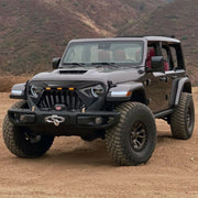 Jeep Wrangler JL JT Matte Black 2018 + Up Front Goliath Grille With Amber Lights