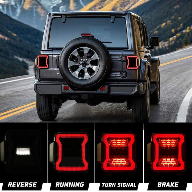 Jeep Wrangler 18-23 JL 4th Gen Original Smoked LED Tail Lights