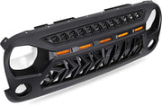 Jeep Wrangler JL 4th Generation Front Sparkle Grill With Amber LED Running Lights