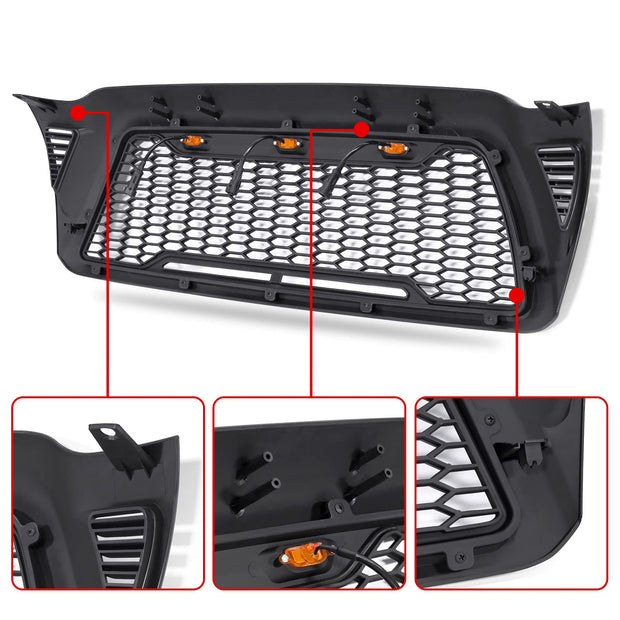 Toyota Tacoma 2005-2011 Front Radiator Bumper Grill With Raptor Lights