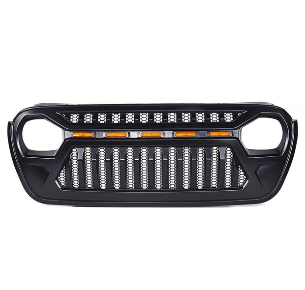 Jeep Wrangler JL 4th Generation Front Grill With Amber LED Running Lights