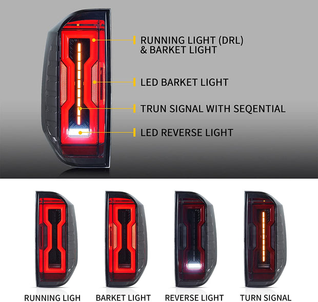 LED Tail Lights For TOYOTA Tundra 2nd Gen 2014-2020 With Start-up Animation DRL