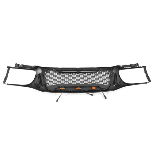 buy our Toyota Tacoma 2001-2004 Honeycomb Bumper Front Grill With 3 Amber LED Grill Lights