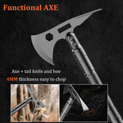 Military Shovel for Outdoor Survival Multipurpose Axe Pickaxe Shovel Compass & Flashlight Camping Tool Set