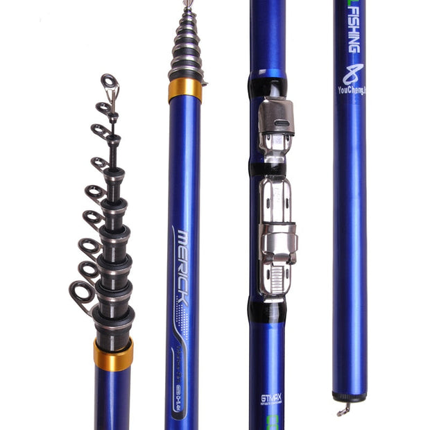 Carbon fiber 3.6M 4.5M 5.4M 6.3M Spinning Fishing Rod M Power Telescopic Rock Fishing Rod