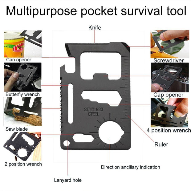 15pcs Outdoor Survival Kit Set Camping Travel Multifunction Tactical Defense And Fishing