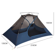 2 Person Ultralight Tent 20D Nylon Silicone Coated Fabric Waterproof Tourist Backpacking Tent