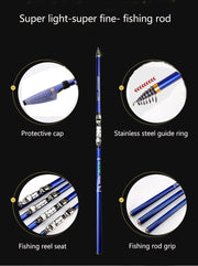 Carbon fiber 3.6M 4.5M 5.4M 6.3M Spinning Fishing Rod M Power Telescopic Rock Fishing Rod