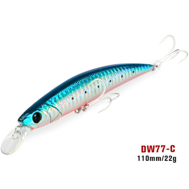 Long Casting Sinking Minnow Saltwater Fishing Lure 110mm 22g