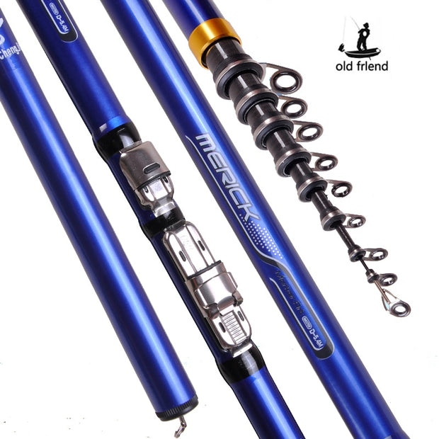 Carbon fiber 3.6M 4.5M 5.4M 6.3M Spinning Fishing Rod M Power Telescopic Rock Fishing Rod